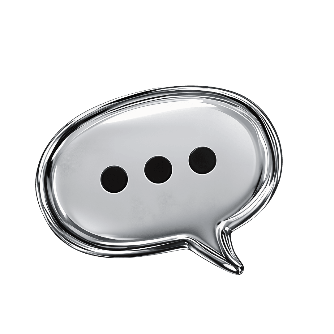 Silver 3D Comment Bubble
