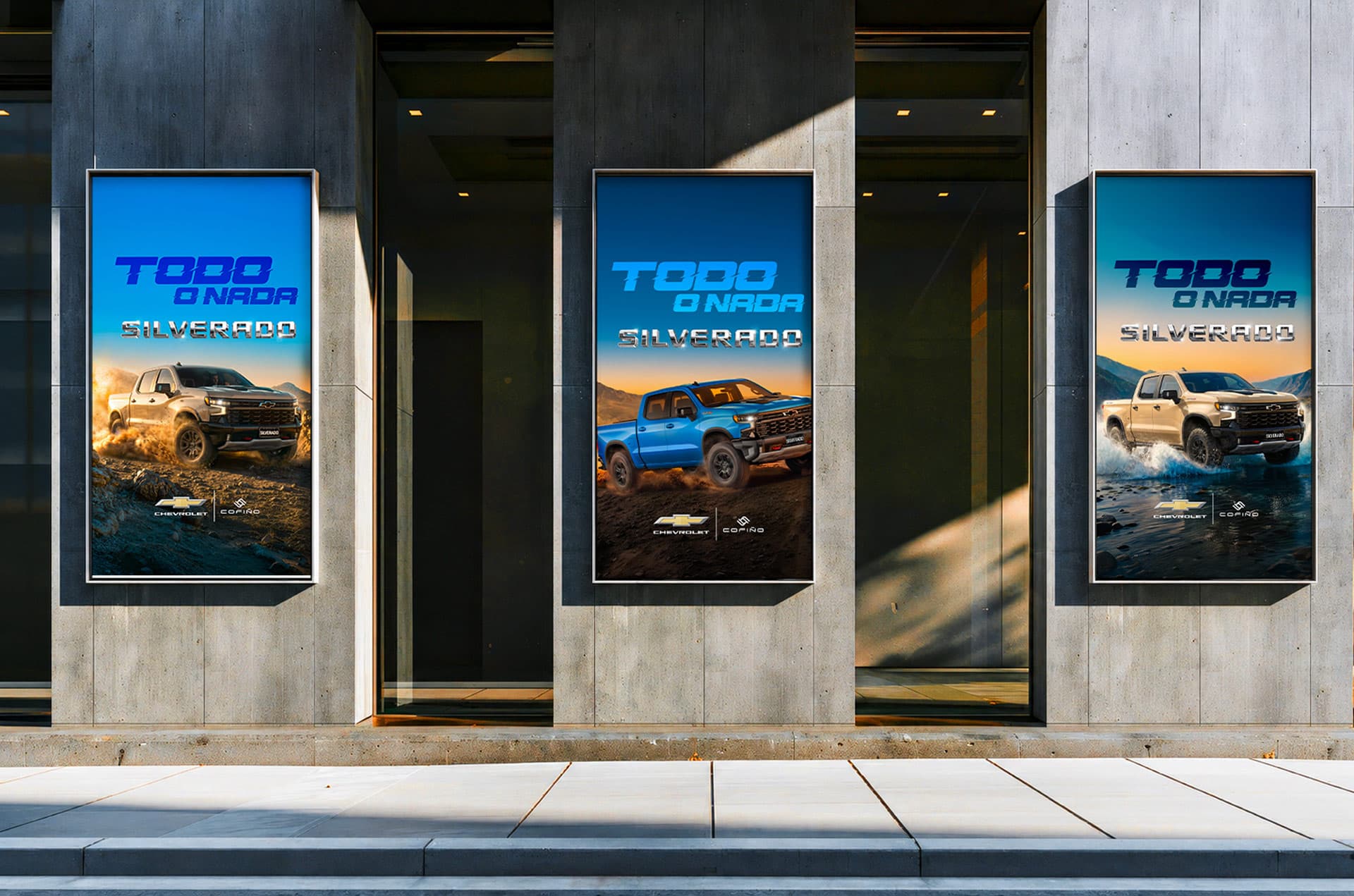 Chevrolet Silverado building entrance lightboxes