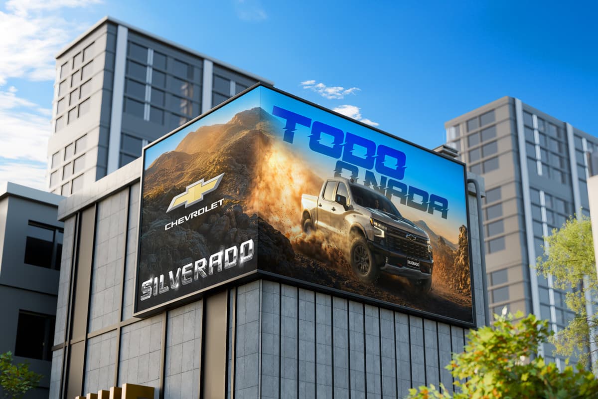 Chevrolet Silverado urban corner billboard
