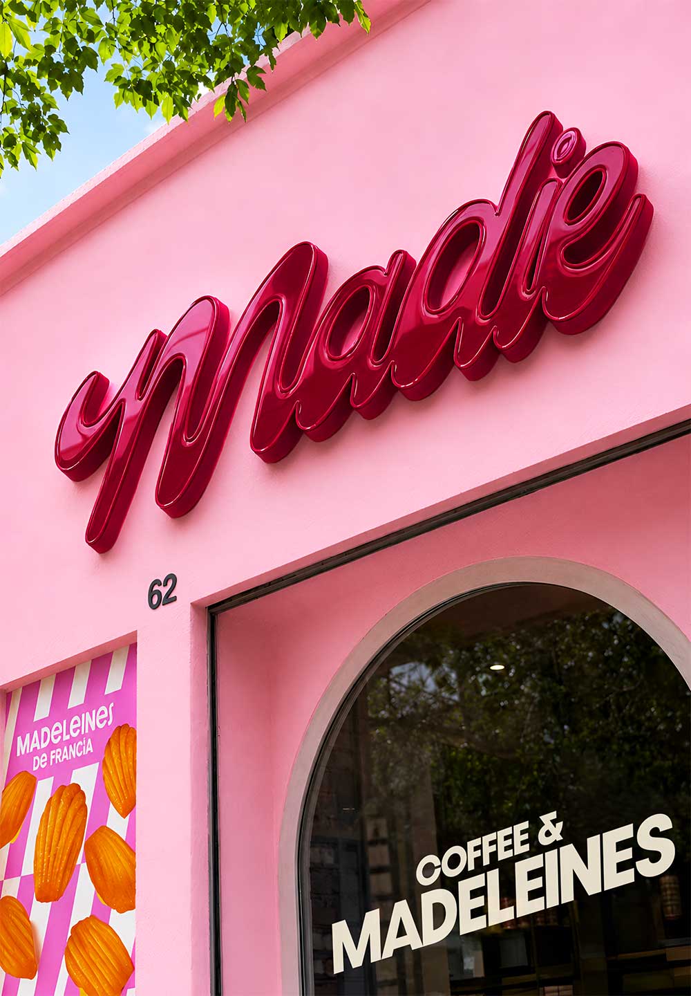 Cozy interior booth seating with neon sign