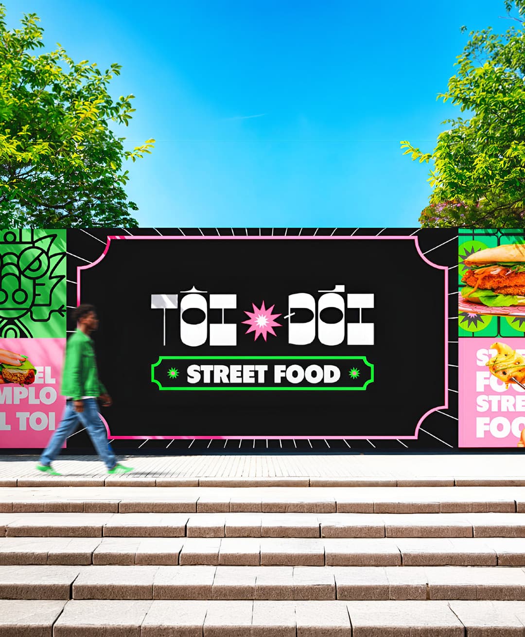 Toi Doi Street Food kiosk and visual identity