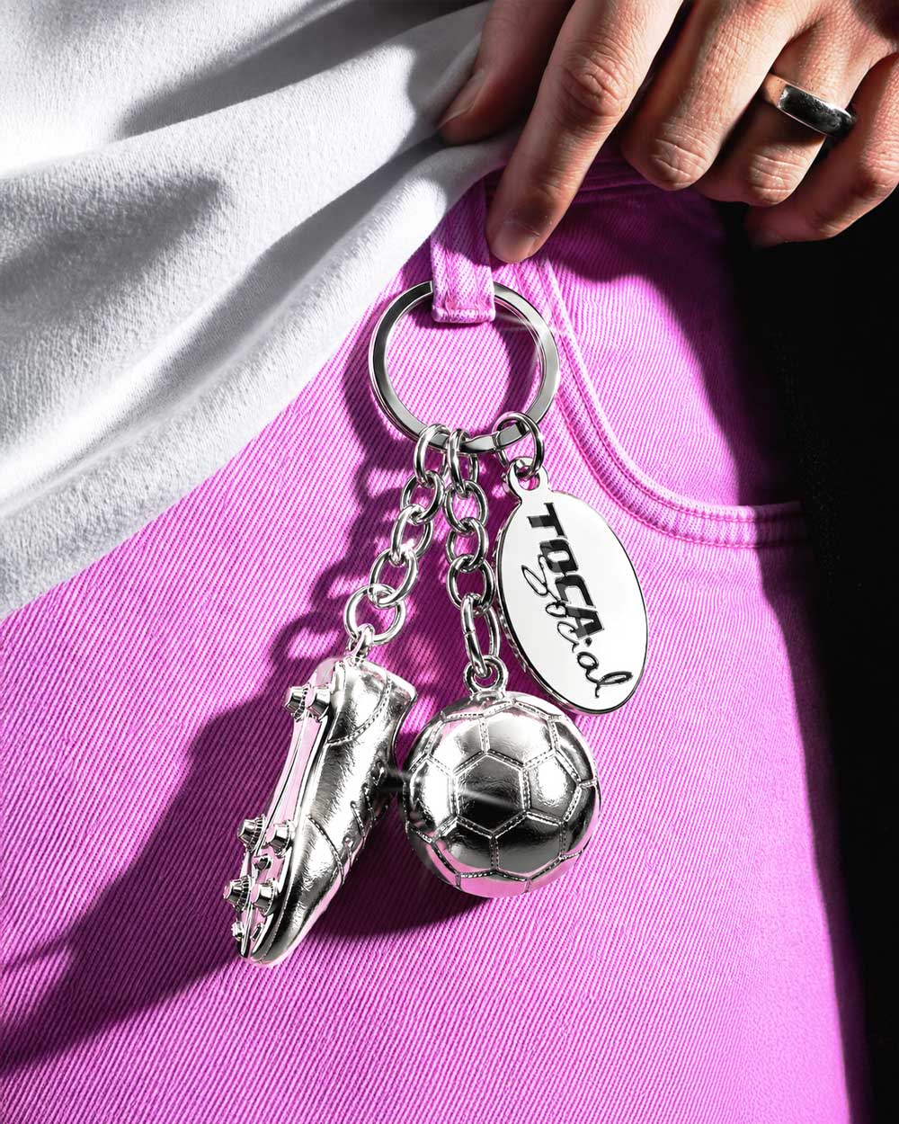 TOCA Social merchandise keychain detail