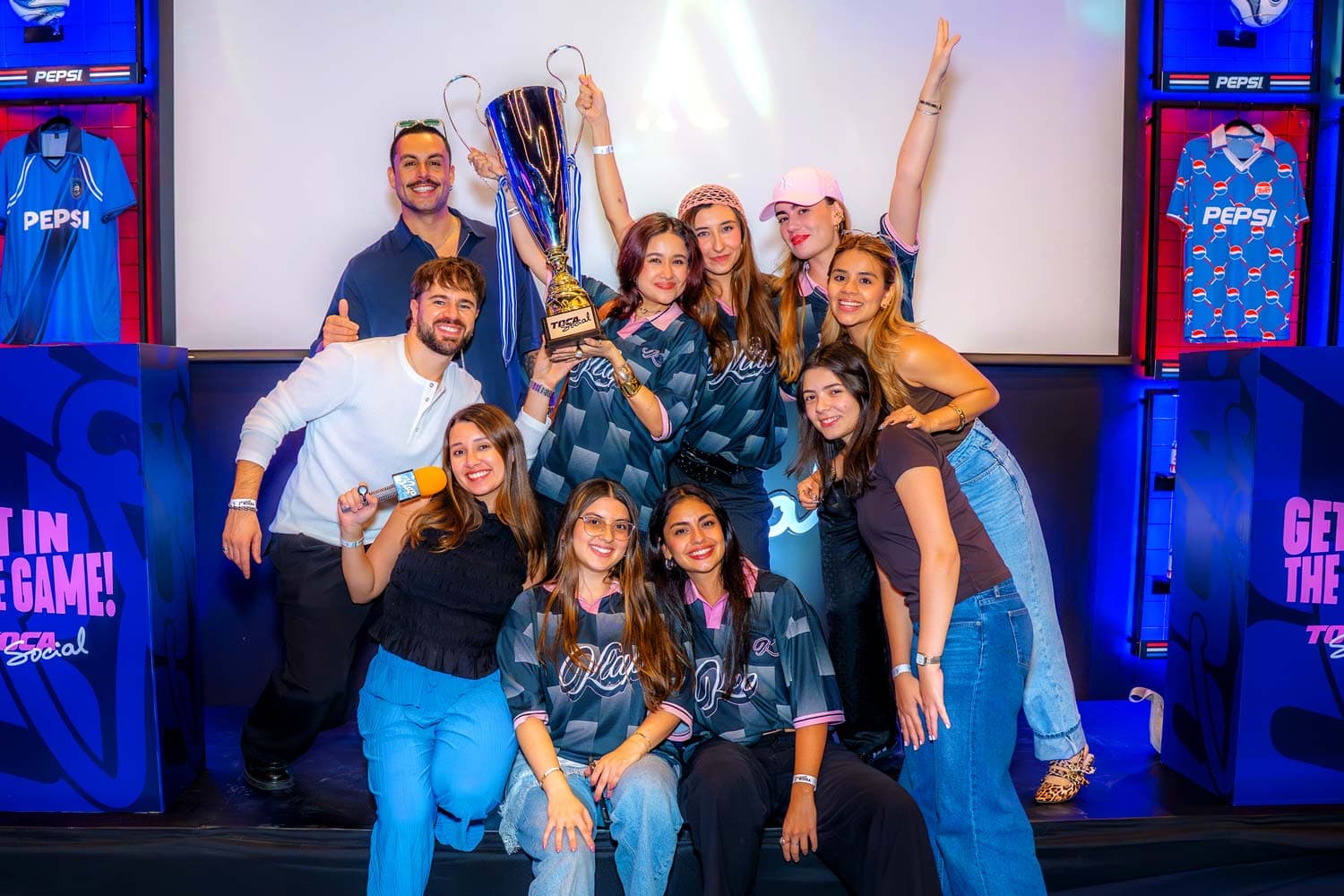 Group of friends celebrating party cheer