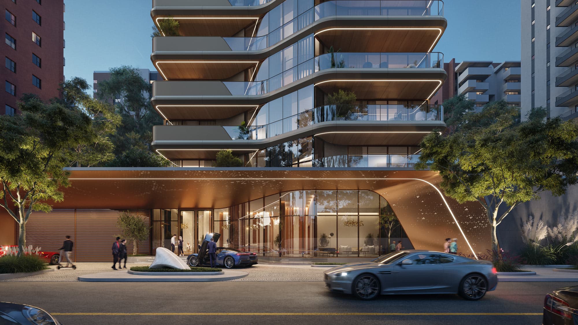Torre Carrá by Pininfarina entrance and architecture