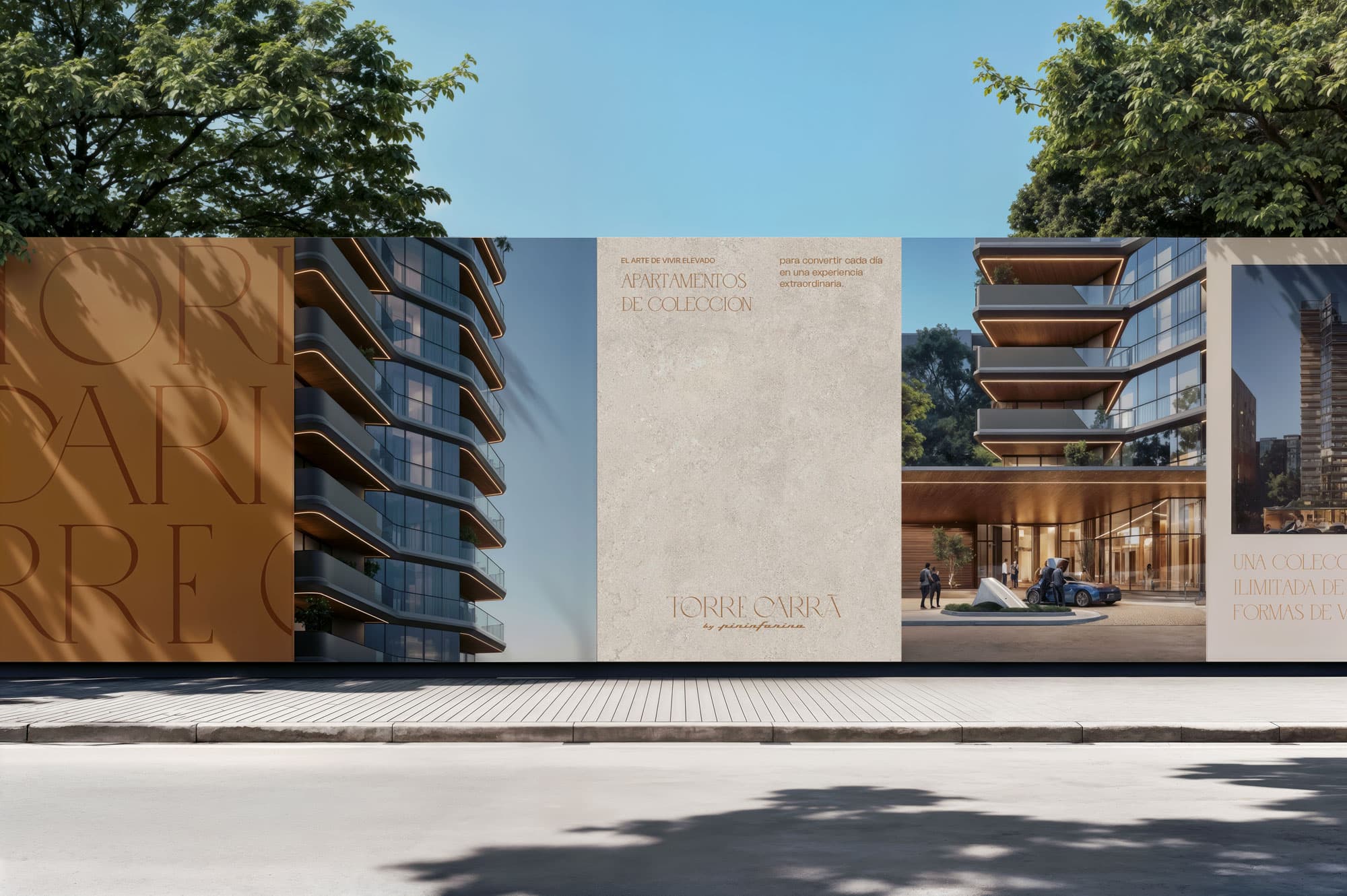 Multi-panel outdoor showroom hoarding billboard