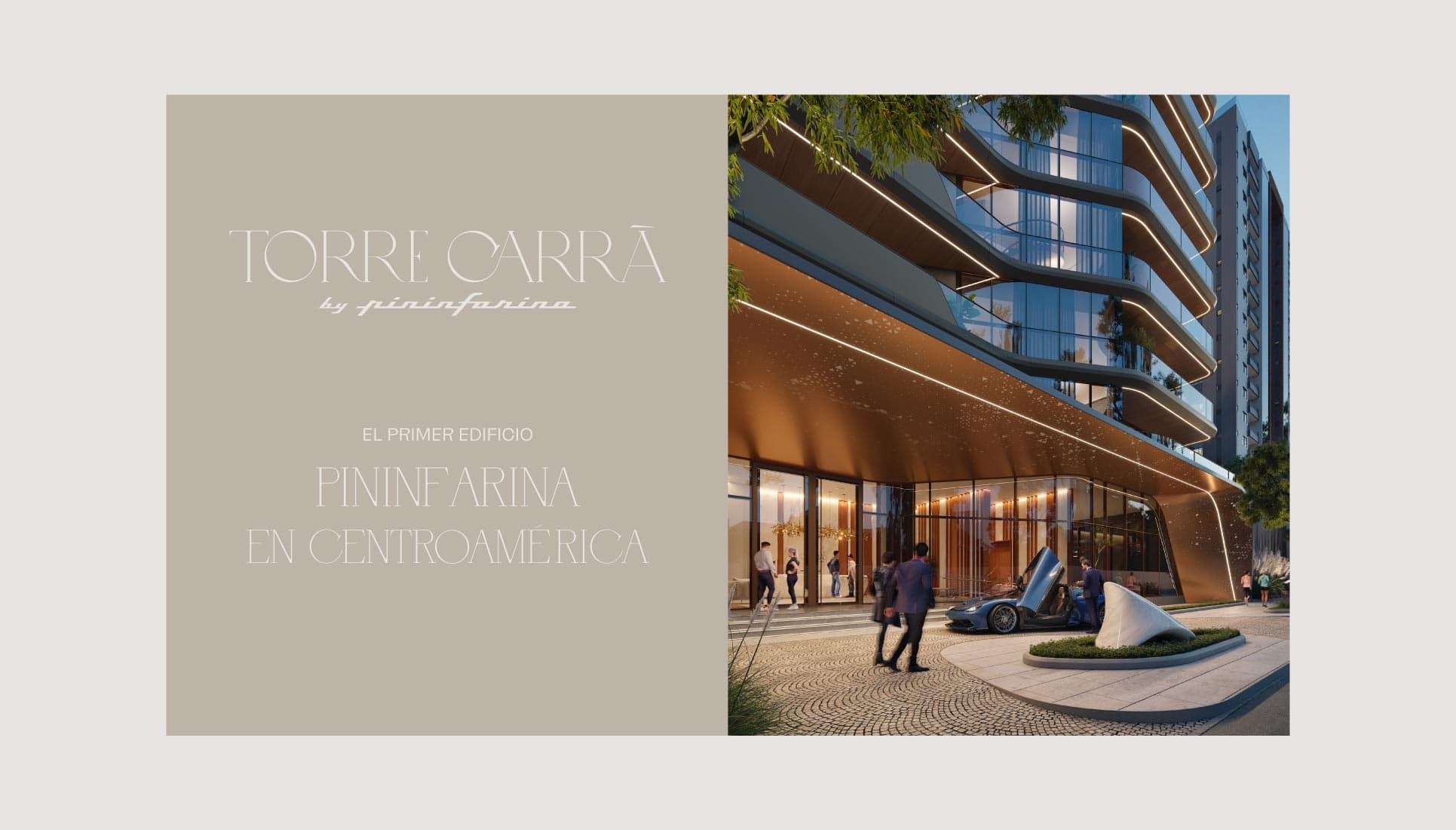 Editorial spread with architectural typography and imagery