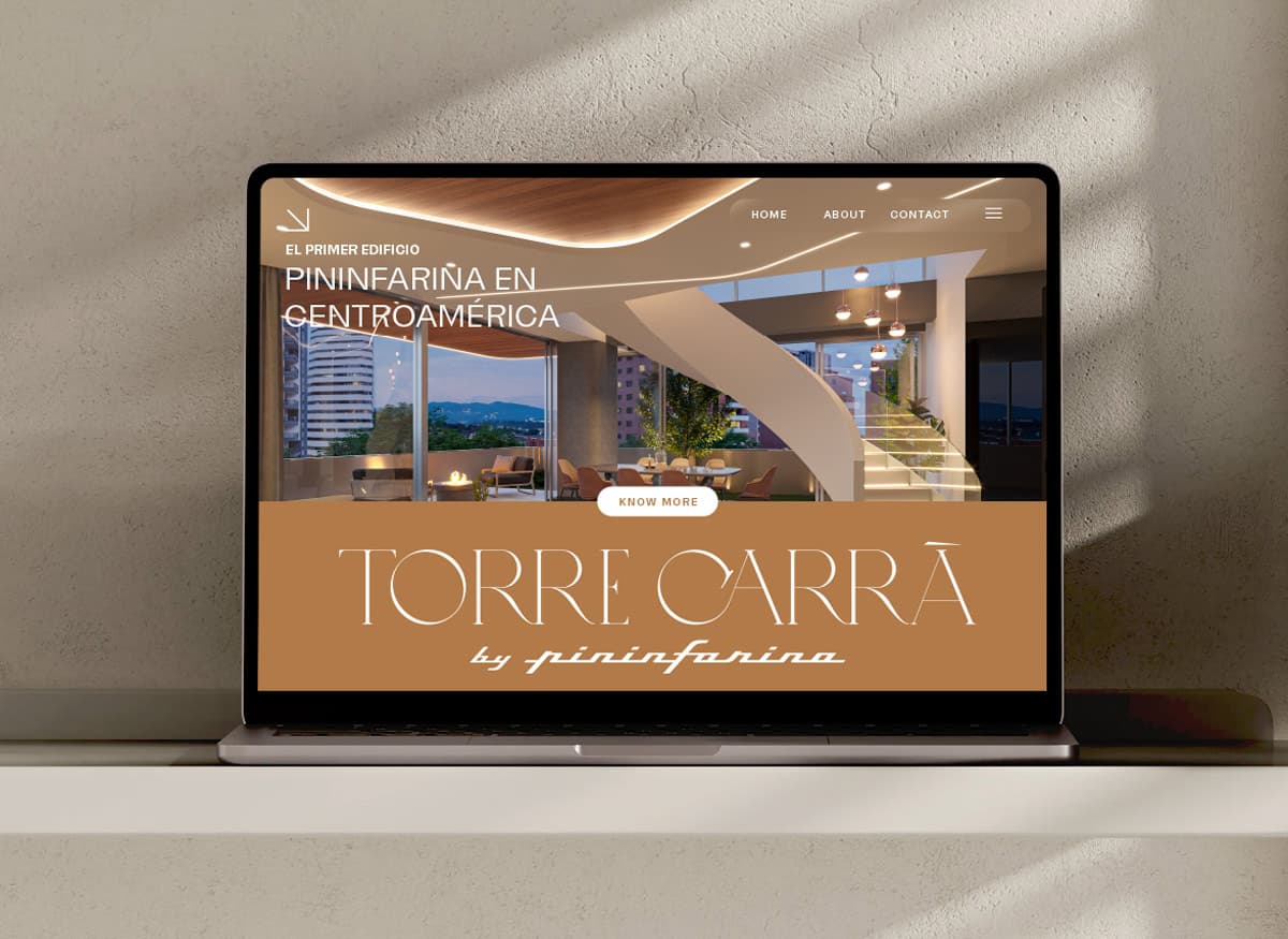 Torre Carrá digital web experience mockup