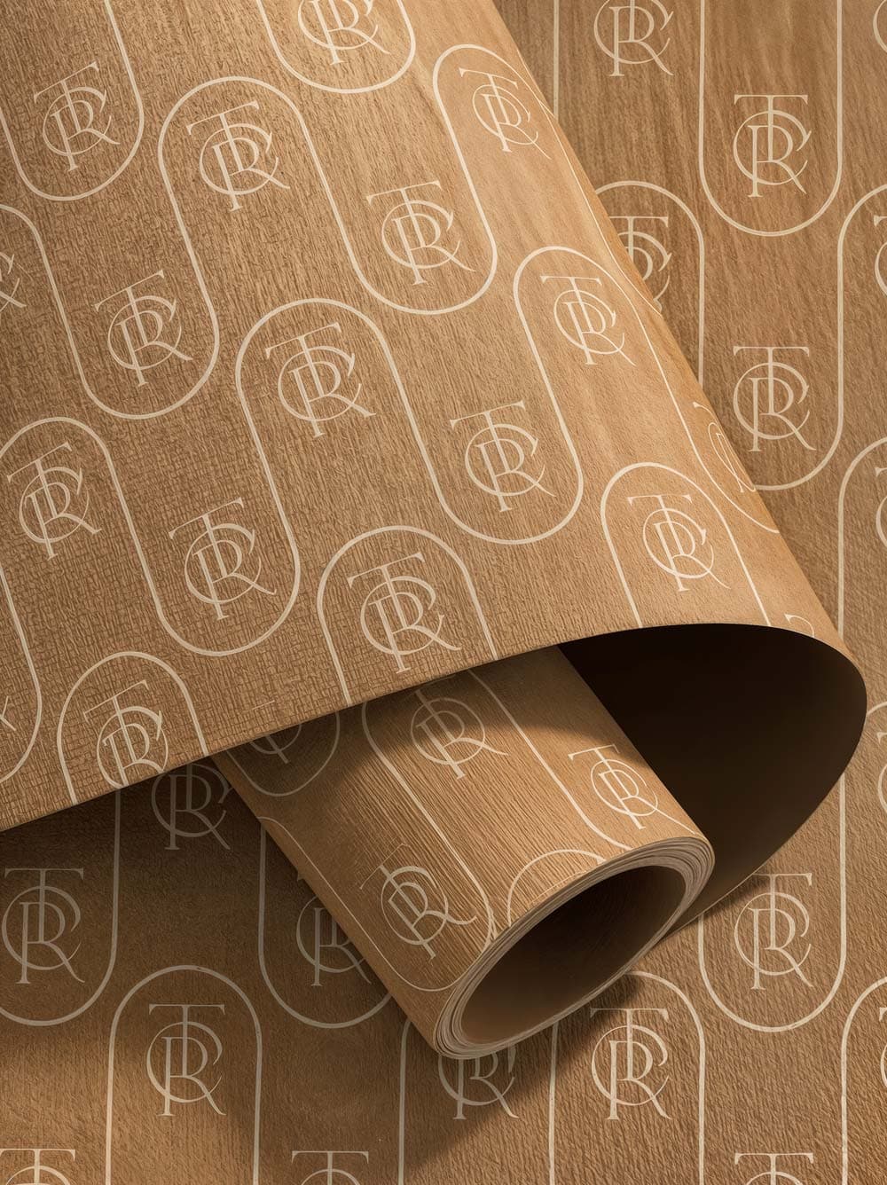 Rolled luxury embossed textured stationery pattern