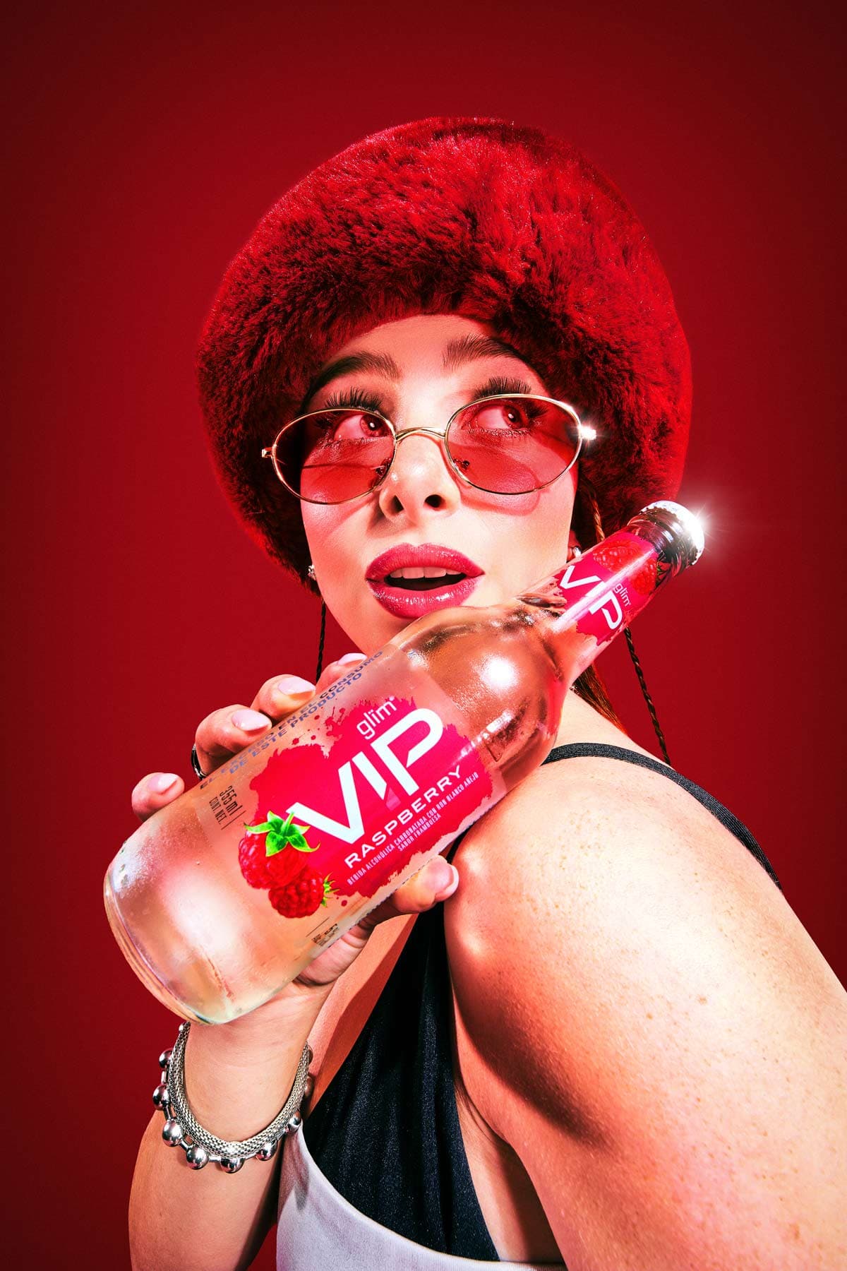 VIP Model red sunglasses portrait